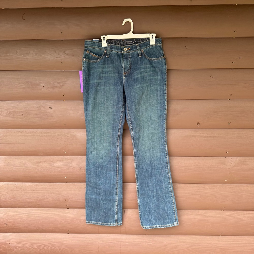 Wrangler Q-Baby Ultimate Riding Jeans Womens 9/10 Blue Bootcut Mid Rise